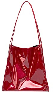 Ulisty Femmes Sac en Cuir Verni Doux Cabas Décontractée Sac d'épaule Mode Sac à Main rouge