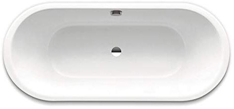Kaldewei Meisterstück Classic Duo Oval, freistehende Badewanne, 170x75x42 cm, mit Schürze Außenfarbe schwarz, 113-7, Farbe: Weiss matt - 291449130711