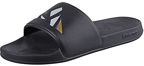Knixmax Women Sliders Comfort Aqua Slide Sandals Beach & Pool Shoes Open Toe Summer Slippers Slip-on A Black 5/6UK - 38/39EU