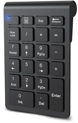 cimetech BT Number Pad, Wireless Numeric Keypad Numpad, 22 Keys Portable Mini Financial Accounting Keyboard for Laptop Notebook, Desktop, Surface Pro, PC