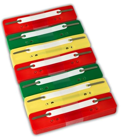 perfect line – 175 Heftstreifen A4 (7 x 25 Stück) – 3 Farben – 4-fach Lochung – robuste PP-Kunststoffstreifen, recycelbar – Dokumentenablage & Bürobedarf – Made in Germany