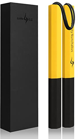 MARCOLO Nunchucks Upgraded Safe Foam Practice Nunchucks for Kids and Adults, Safe and Durable Nunchucks for Beginners and Professionals(Yellow)
