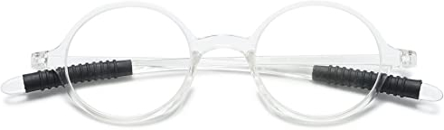 Lanomi Gafas de lectura para hombre y mujer, retro, redondas, ayuda a la lectura, ligeras, de borde completo, gafas nerd 1,0, 1,25, 1,5, 1,75, 2,0, 2,25, 2,5, 2,75, 3,0, 3,5, 4,0, transparente, small