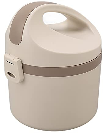 Lunch Box, Box, Insulated, Easy to Clean, Single Layer Stainless Steel Insert, Lightweight for Cold Food School (Beige)