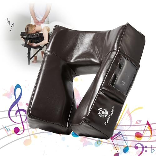 Music Master - Cojín de alta fidelidad con sonido para la cara, almohada de masaje Bluetooth para descansar boca abajo, reposacabezas de mesa de masaje ultrasuave, gran apertura de ojos para una