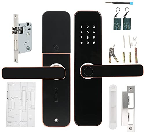 ANKROYU Wifi Smart Türschloss, Fingerabdruck Türschloss Mit Touchpad, Fingerabdruck Schlüssel, App Karte Entsperren, Schlüsselloser Zugang, Touchscreen Tastatur, Riegel Kombinationsschloss Und Code E