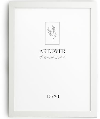 Artower® Bilderrahmen für 15 x 20 cm Weiß Holz Dünner Rahmen | Posterrahmen Groß für Collage | Picture Frame White Wood 15x20cm | Holzbilderrahmen Poster Rahmen Echtholz