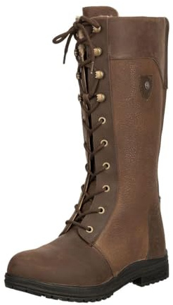 SUEDWIND FOOTWEAR Bottes d'hiver « Galway » | Bottes en cuir | Dessus en cuir robuste | Doublure | Imperméable | Bottes d'extérieur | Bottes d'extérieur | Bottes d'écurie | Équitation, Marron ciré, 36