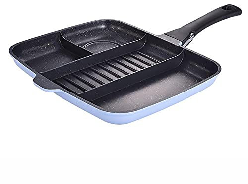 WYWL 5 in 1 Non-Stick Multi Section Frying Pan - Convenient Skillet Grill with Soft Touch Handle | Must-Have Kitchen Tool for Delicious Breakfast