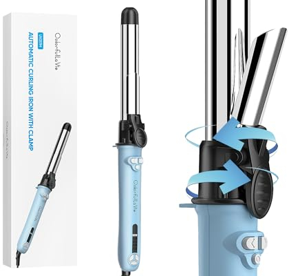 ColorfulLaVie Lockenstab 26mm Automatisch 360° Rotierender lockenstab für Haare Große Locken 130-210°C Welleneisen mit Handschuh und Clips, LCD Display,Titan-Beschichtung