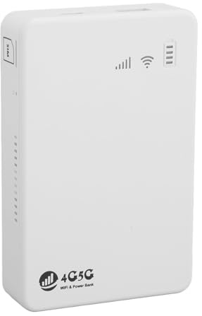 Luqeeg Unlocked 4G LTE WiFi Hotspot Router, 300Mbps with SIM Card Slot, 10 Devices Support, 10000mAh Battery, 5G Hotspot, Portable and Lightweight, for Travel, Business, Outdoor Use