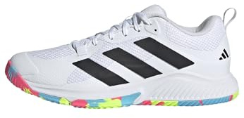 adidas Damen Court Team Bounce 2.0 Shoes Schuhe, Cloud White/Core Black/Lucid Lemon, 40 EU