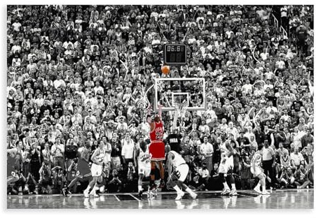 AMATWI Poster auf Leinwand, Motiv: Basketball-Stern, Michael Jordan, Wandkunst, Dekordruck, Bild für Wohnzimmer, Schlafzimmer, Dekoration, ungerahmt, 30 x 45 cm