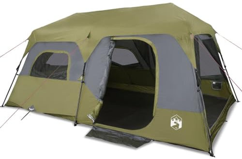 Willood Familienzelt Campingzelt 9 Personen Grün Quick Release Wasserdicht