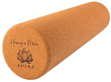 Kicura Kork Faszienrolle aus Naturkork, 40 cm lang, Ø 10 cm, hart, für Faszienmassage, Yoga und Pilates