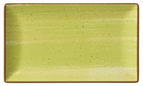 METRO Professional Madleen Assiette Rectangulaire en Grès, 25 x 14,5 cm, Vert, Lot de 6