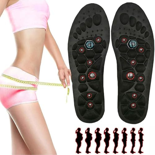 Magnetic Massage Reflexology Anti Plantar Insole for Men and Women, Foot Acupuncture Point Therapy Pain Relief Shoe Insoles Promote Blood Circulation, Relieve Fatigue, Cutable Size,M,2 PAIRS