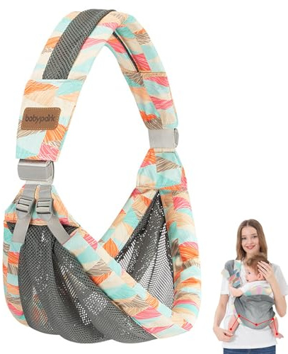 Baby Wrap Carrier Portable Breathable Baby Carriers from Newborn Mesh Fabric Toddler Sling Adjustable Sling Toddler Carrier Wrap for Newborn Up to 0-36 Months Baby Sling Carrier