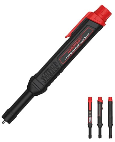 Lpsdssre Testeur d'humidité du Liquide de Frein, Stylo testeur de Liquide de Frein - Stylo testeur de Liquide hydraulique,Analyseur portatif de testeur d'humidité d'huile avec Le rétro-éclairage de 3