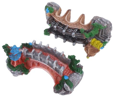 POPETPOP 2pcs Vintage Bridge Ornaments for Garden Fairy Garden Accessories Outdoor Decorations Japanese Ornaments Bridge