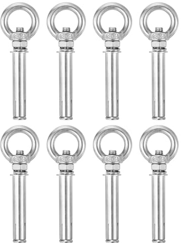 QUARKZMAN 8pcs M8x80mm Anillo De Elevación De Expansión Perno Ojo | Tornillo De Expansión Con Anillo, 304 Acero Inoxidable, Para Pared De Ladrillo De Hormigón