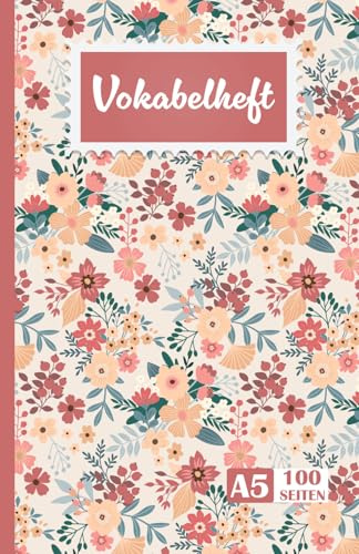 Vokabelheft Din A5: 2 Spalten liniert Schulheft in DIN A5 Format mit 100 Seiten fuer Vokabeln und Fremdsprachen ( Englisch, Franzoesisch,italenisch, Latein, Spanisch ...) v3