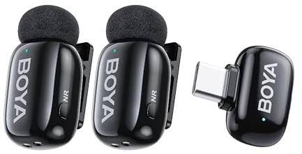 Boyamini Trådlös Slipsmikrofon för iPhone 15/16 Android USB-C Plug, Ultra Mini Brusreducerande Mikrofon, AI-röstbyte, flip-mikrofon för videoinspelning, vloggning, TikTok, YouTube
