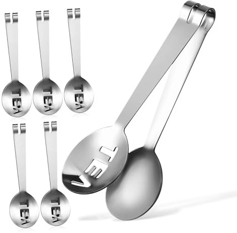 Mikinona 6pezzi Tongs Acciaio Inossidabile Per Sacchetti Tè Squeezer Per Tè Clip Per Infusi Snack e Dolci Utensili Da Servizio Per e Tisane