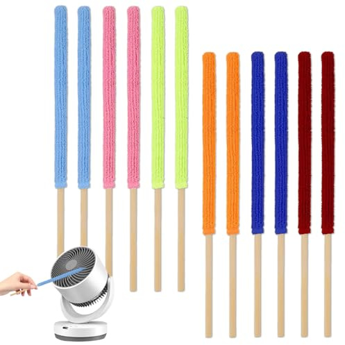 Mini Dusting Brushes & Fan Cleaner Set – 12 Microfiber Dusting Sticks, Random, for Efficient Cleaning in Hard-to-Reach Spaces, Ideal for Home, Car, Office
