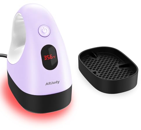 ARJudy Mini Transferpresse – Ultraleichte tragbare Hitzepresse & Presse Plotter Maschine mit 3 Heizstufen & Temperaturanzeige, Mini Bügeleisen für Basteln, T-Shirts, Schuhe, Hüte & HTV-Vinyl DIY, Lila