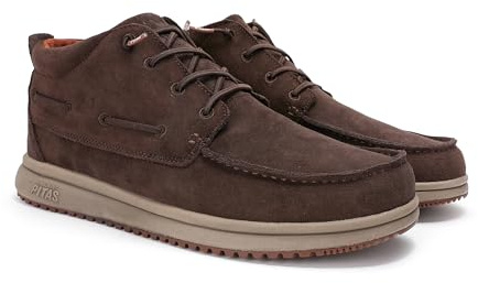 WALK IN PITAS | TIMOR SUEDE | Botas Hombre Casual | Botín Serraje | Bota Urbana Caña Baja | Mocasines | Náuticos Invierno | Zapatillas Casual | Zapatos sin Cordones | Calzado Walkinpitas | Marrón 42