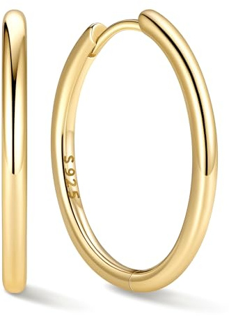 ChicSilver Goldene Ohrringe Damen Creolen Silber 925 Helix Piercing gold 20mm Creolen Ohrstecker