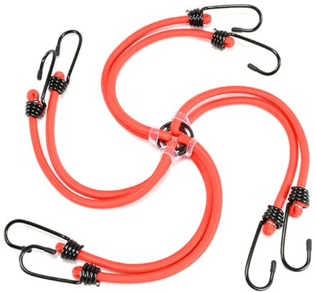 Teksome Cordón Elástico con Ganchos - Correas de Fijación para Bolsas de Moto con Ganchos - Accesorios Ajustables para Moto Kayak Bicicleta Deporte Aventura Outdoor Camping Escalada