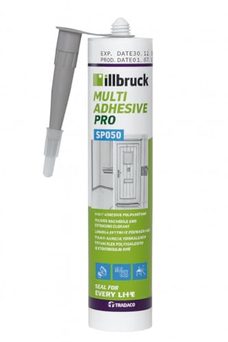 Illbruck SP050 Multi Adhesive Pro 310 ml – Mastic-Colle Hybride – Universel, Étanche & Peignable – Gris