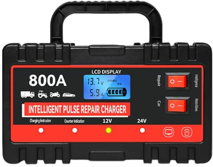 CGACCSD Cargador de Batería Camión, Mantenimiento De Batería Totalmente Automático | Accesorio Inteligente 12V 24V para Mantenimiento Vehículos Utilidades y Automóviles Carga Rápida Viaje