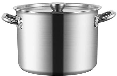 Grande pentola profonda in acciaio inox da 30 l, a induzione, conduzione del calore veloce, perfetta per zuppe e stufati, durevole da cucina, essenziale per chef domestici