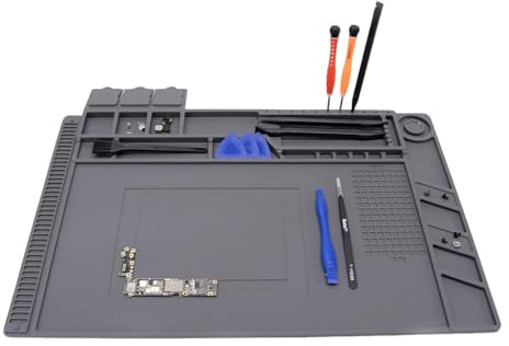 Luckwaii - Tapis de soudure grand format en silicone résistant à la chaleur 500°C 45x30cm Tapis magnétique antistatique pour atelier de réparation électronique Tapis de travail pour soudure de