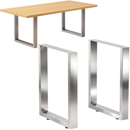 DanDiBo 2X Tischbeine Edelstahl 72 x 60 cm Tischgestell Höhenverstellbar 96673 Tischfüße Möbelfüße Tischkufen Esstisch Beine (72 x 60 cm)