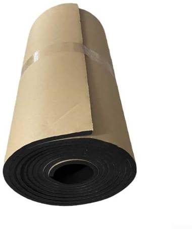 Ableholy Rouleau de feuille de mousse en néoprène autocollant, 200 x 50 cm, pour isolation acoustique, isolation phonique, absorption des chocs et étanchéité - Noir - 200 x 50 cm d'épaisseur - 6 mm