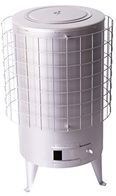 BRICOMIRAS - Estufa de Leña Grande Galvanizada | Calefacción Eficaz hasta 70m² | Diseño Robusto Made in España | Accesorios Compatibles, Gris Galvanizado