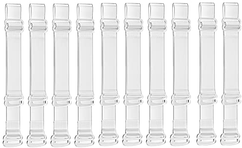 Flzonhut - Cinghie di ricambio per reggiseno da donna, trasparenti, regolabili, 5 paia di cinghie per reggiseno regolabili e antiscivolo, regolabili, 15 mm