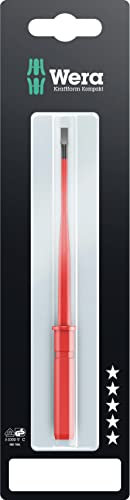 Wera 05004406001 Kraftform Kompakt VDE 60 is SB, Insulated Screwdriver Blade, Slotted, 0.6 x 3.5 x 154 mm, Red