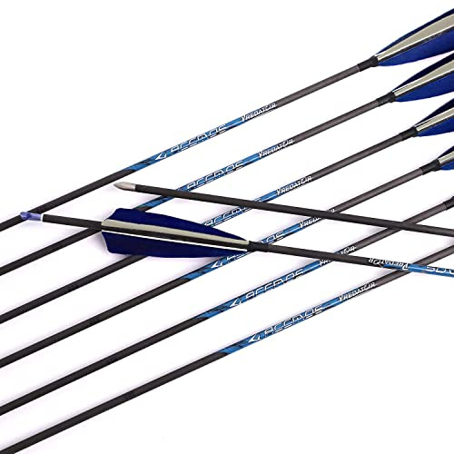 30-Inch Arrow Spine-300 Arrow Target Practice Arrow Hunting Arrow Carbon Arrows Compound Bow Recurve Bow Adult Youth Archery Indoor Outdoor Shooting Bullet Field Tip 6pc Style1