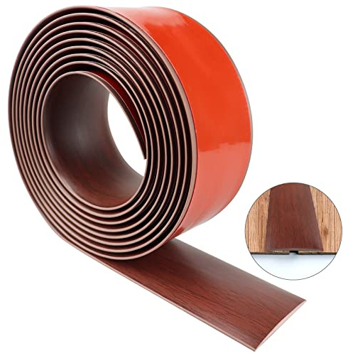 LSGCQ Übergangsprofil selbstklebend Vinyl Übergangsleiste Bodenleiste | Fußboden Ausgleichsprofil Holzmaserung Abdeckleisten für Fußböden Übergangsprofil Laminat (Rot, 600×5cm)
