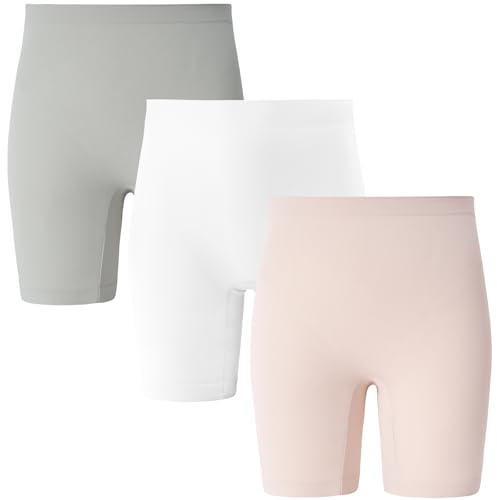 INNERSY Pantalon Antirozaduras Mujer Boxer, L, Rosa/Blanco/Gris Claro