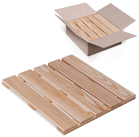 Endorphin Holzfliesen aus Lärchenholz - 0,96qm pro Set - 40 x 40 x 2,6cm - Balkon Bodenbelag Wetterfest - Balkonfliesen einfach zu verlegen- Perfekt für Terrasse + Garten + Balkon