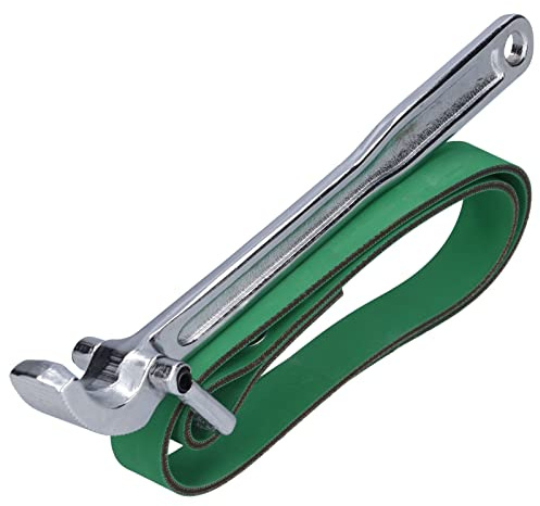ZASCHMOY SK20112 Heavy Duty Multi Purpose Carbon Steel Belt Spanner Wrench Tool for Opening Filters and Pipes - Rubber Strap Removal Tool for Tractors