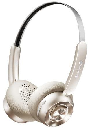 iKF R1 Pop Kabellose Retro-Kopfhörer, Bluetooth On-Ear-Kopfhörer mit ENC klaren Anrufen, 75 Stunden Spielzeit, Geräuschisolierung, EQ-Modi, Setero-Sound, Transparenzmodus für PC/Phones(Grauweiß) | 35ms Geringe Latenz, Anpassung über App, Film Modus, Integriertes Mikrofon, leichtes Design, Studium, Gaming, Offwhite
