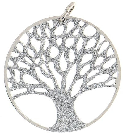 Holyart Ciondolo Argento Albero della Vita diamantato Diametro 3,5 cm
