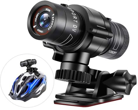 Andoer 1080P Cycling Camera - Black - 120° Wide Angle Lens - IP66 Waterproof - Built-in 600mAh Battery - 32GB TF Card - Helmet & Bicycle Mounts - Outdoor Sports